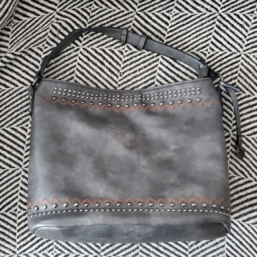 Alberto Beckylynn Gray Studded Handbag